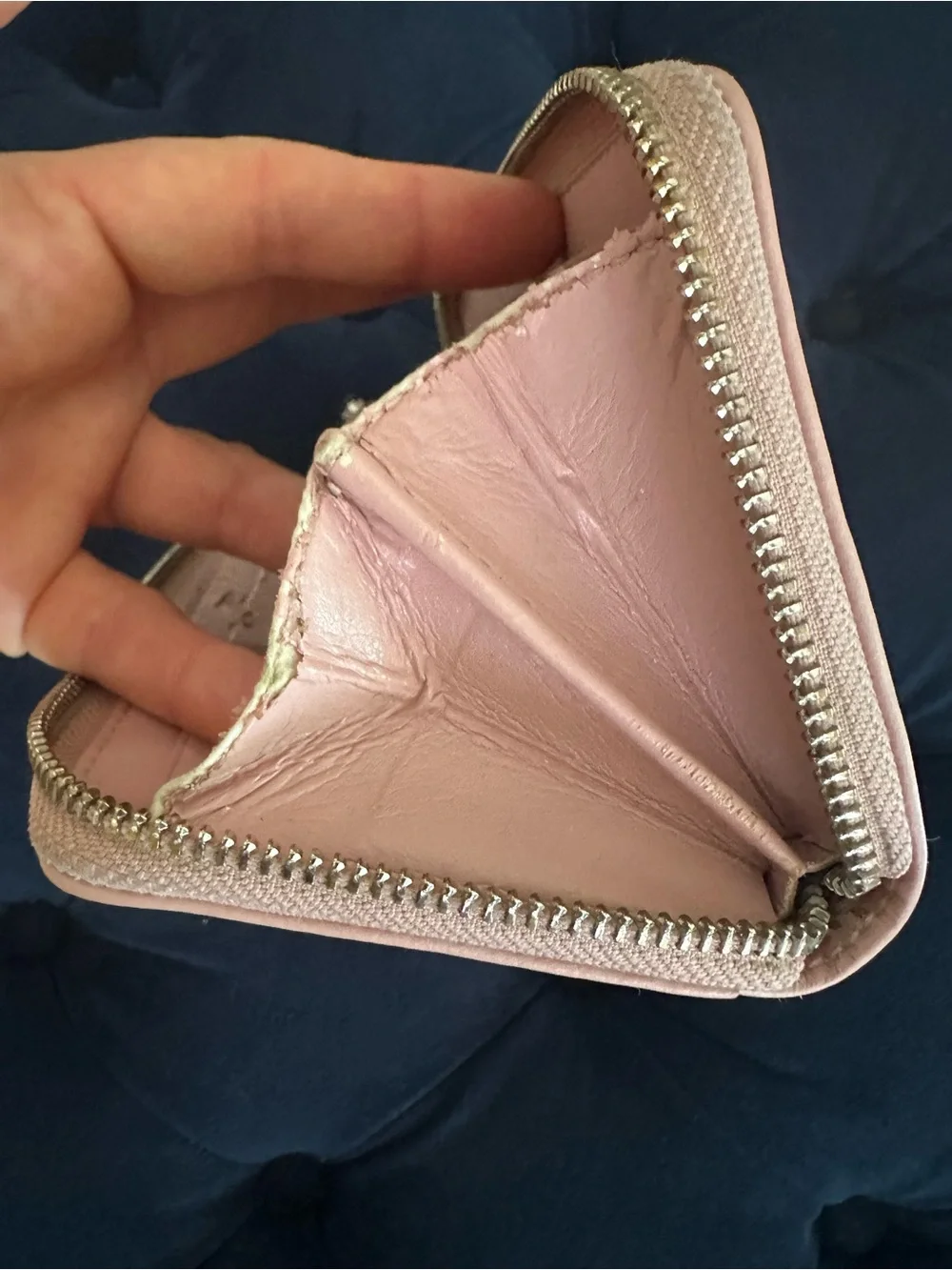 Coach Tan Signature Canvas Wallet with Pink Trim - Picture 3 of 10